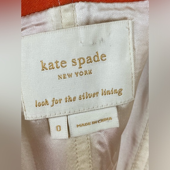 Kate Spade dress orange cream strapless JUNGLE JACQUARD cotton silk blend Size 0 - Picture 11 of 16